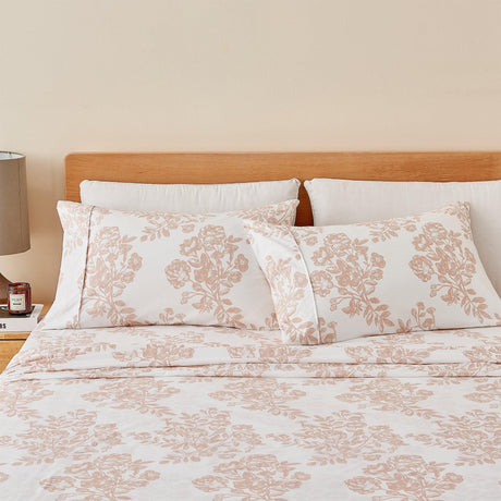 Great Bay Home King / Toile - Pink 4 Piece Printed Microfiber Sheet Set | Baylor Collection  4 Piece Printed Microfiber Sheet Set | Baylor Collection 