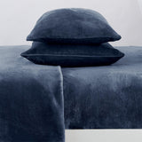 Great Bay Home Twin / Navy 4-Piece Printed Plush Sheet - Velvet Luxe-Lodge Collection