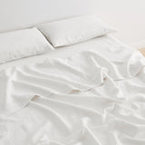 Great Bay Home Bed Sheets 100% European Flax Linen Sheet Set 100% European Flax Linen Sheet Set