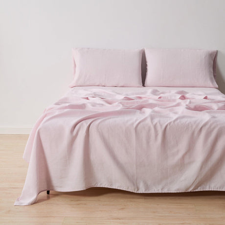 Great Bay Home Bed Sheets King / Lilac 100% European Flax Linen Sheet Set 100% European Flax Linen Sheet Set