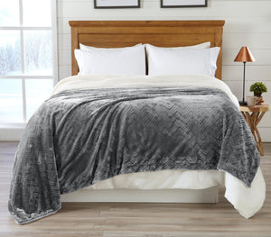 Velvet Plush Sherpa Luxury Bed Blanket - Cielo Collection