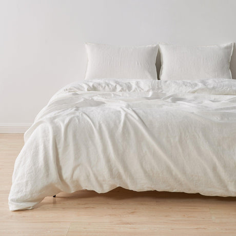 Great Bay Home Duvet Full / Queen / Cloud 100% European Flax Linen Duvet Set 100% European Flax Linen Duvet Set