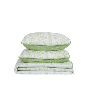 Green Floral Quilt Set - Flora Collection