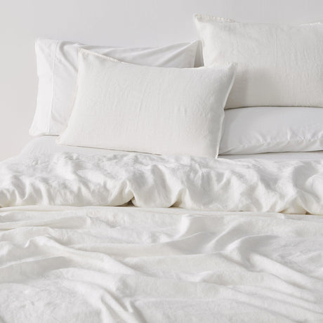 Great Bay Home Pillow Shams King / Cloud 100% European Flax Linen Pillowcase Sham Set 100% European Flax Linen Pillowcase Sham Set