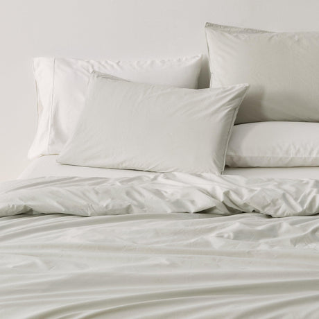 Great Bay Home Pillow Shams King / Sand 100% Pima Cotton Percale Pillowcase Sham Set 100% Pima Cotton Percale Pillowcase Sham Set
