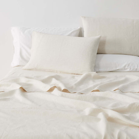 Great Bay Home Pillowcases King / Sand 100% European Flax Linen Pillowcase Set 100% European Flax Linen Pillowcase Set