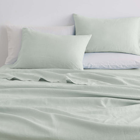 Great Bay Home Pillowcases King / Eucalyptus 100% European Flax Linen Pillowcase Set 100% European Flax Linen Pillowcase Set