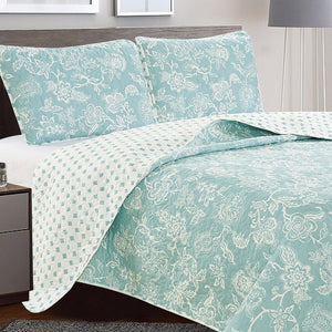 3-Piece Floral Quilt Set - Emma Collection