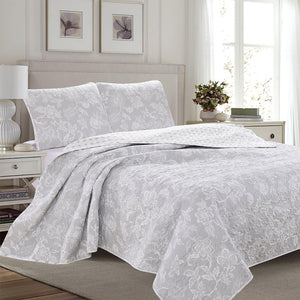 3-Piece Floral Quilt Set - Emma Collection