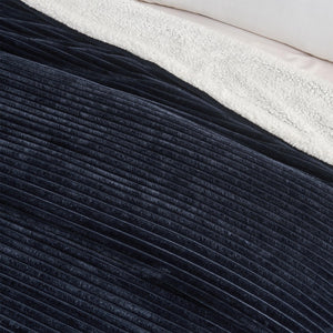 Ribbed Sherpa Throw Blanket - Corduroy Collection
