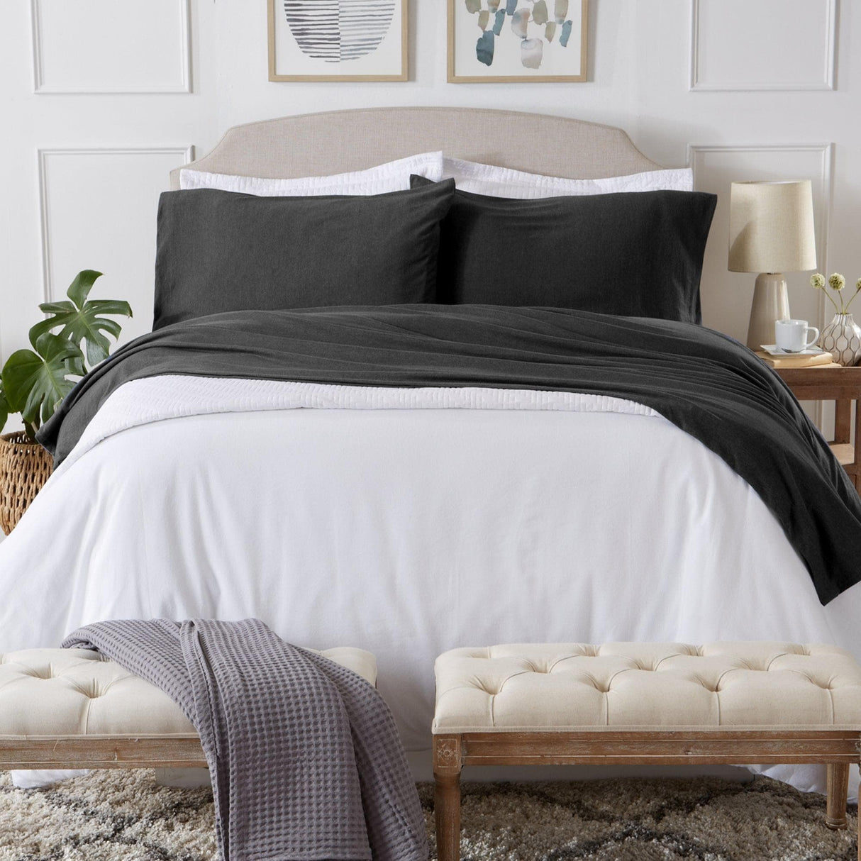 4-Piece Flannel Jersey Sheet - Cozy Flex Collection