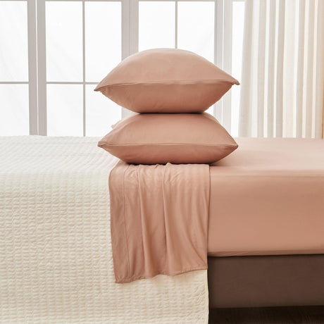 4-Piece Interlock Microfiber Sheet Set - Mackenna Collection