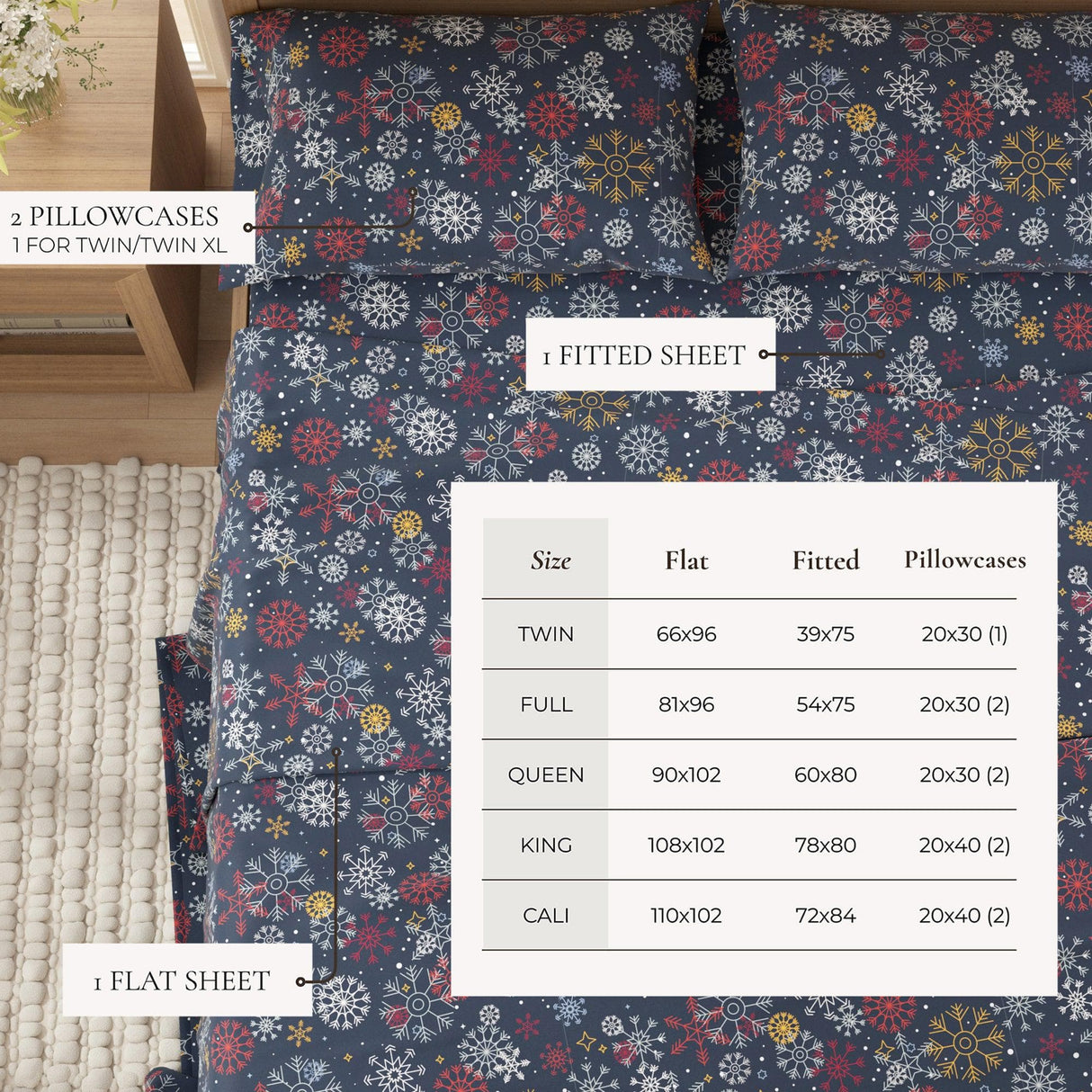 4-Piece Turkish Cotton Flannel Sheet - Lakeview Collection