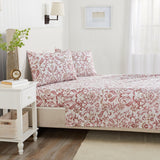 4 Piece Watercolor Floral Microfiber Sheet - Delia Collection
