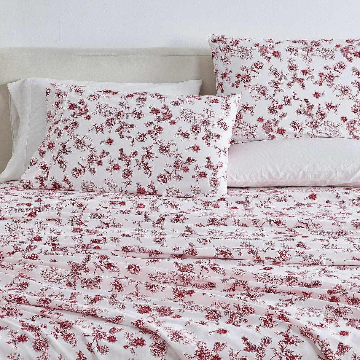 4 Piece Watercolor Floral Microfiber Sheet - Delia Collection