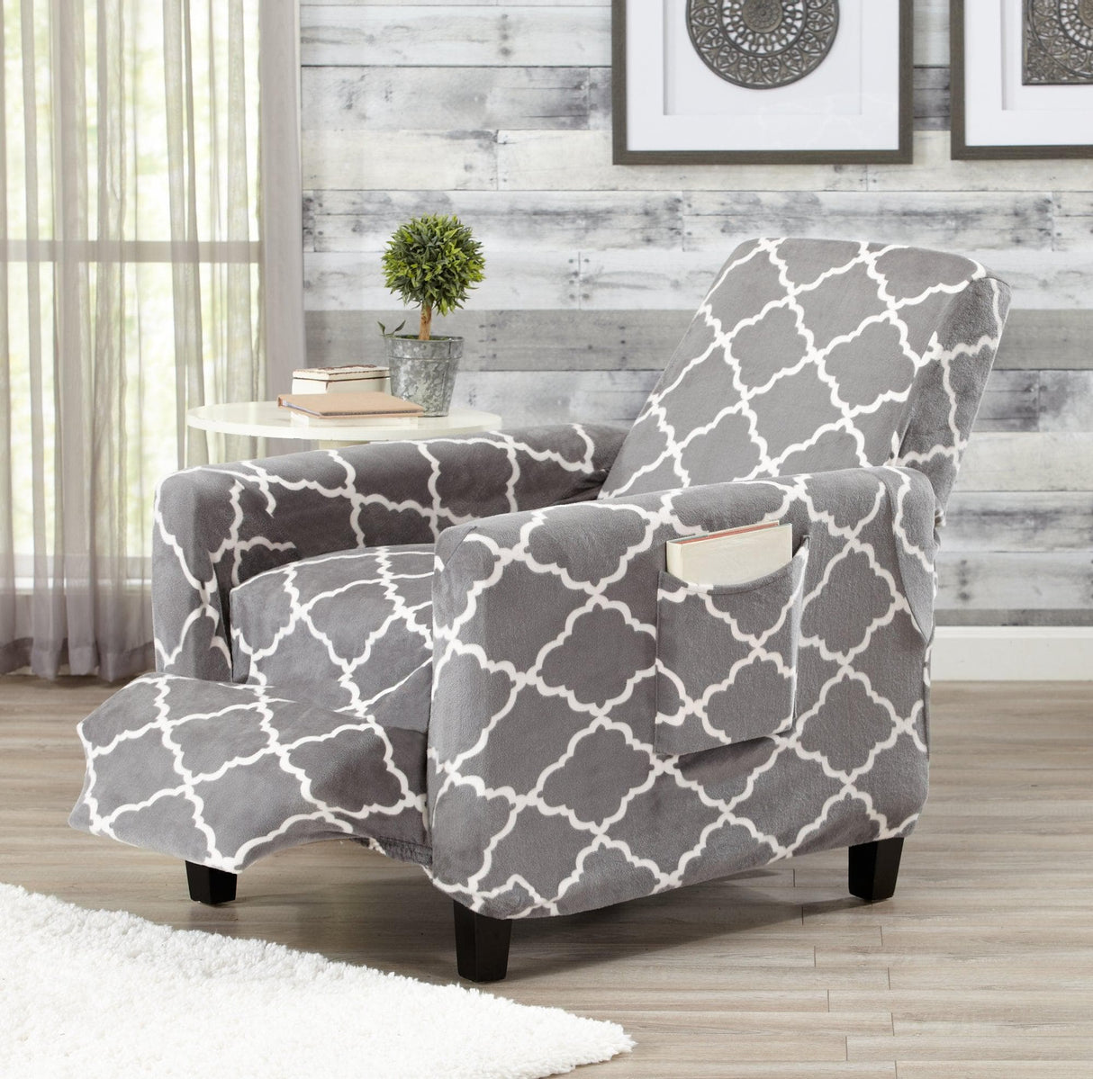 Velvet Plush Form Fit Stretch Slipcover - Magnolia Collection