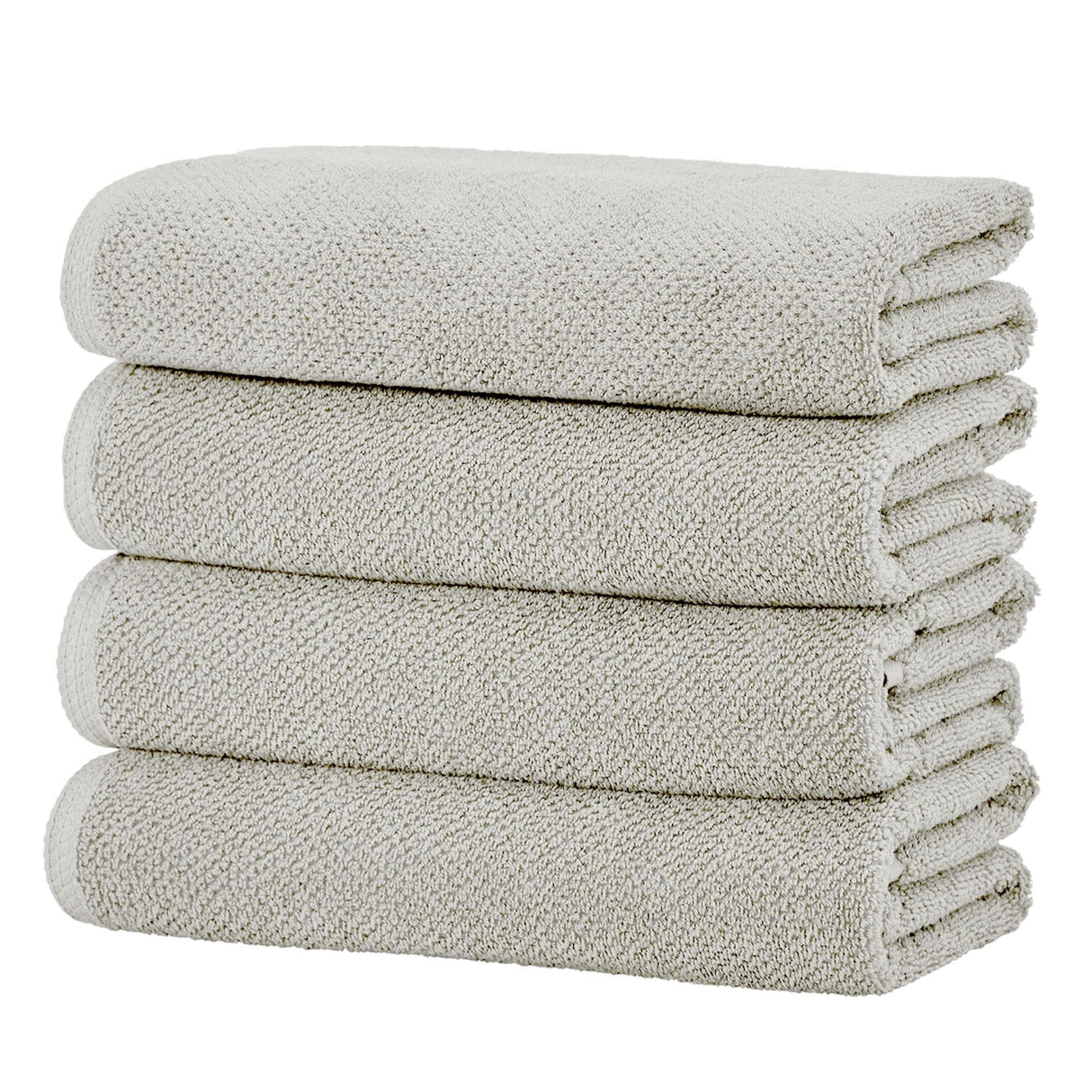 greatbayhome Bath Towels & Washcloths Bath Towel (Pack of 4) / Light Grey Cotton Textured Bath Towel Set - Acacia Collection Cotton Textured Bath Towel Set | Acacia Collection by Great Bay Home