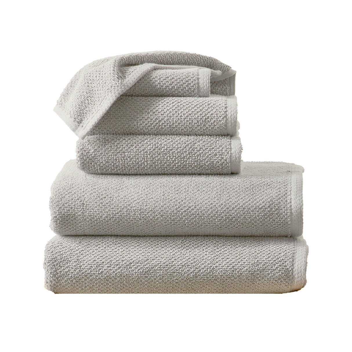 greatbayhome Bath Towels & Washcloths 6 Piece Set / Light Grey Cotton Textured Bath Towel Set - Acacia Collection Cotton Textured Bath Towel Set | Acacia Collection by Great Bay Home