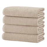 greatbayhome Bath Towels & Washcloths Bath Towel (Pack of 4) / Taupe Cotton Textured Bath Towel Set - Acacia Collection Cotton Textured Bath Towel Set | Acacia Collection by Great Bay Home