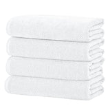 greatbayhome Bath Towels & Washcloths Bath Towel (Pack of 4) / Optic White Cotton Textured Bath Towel Set - Acacia Collection Cotton Textured Bath Towel Set | Acacia Collection by Great Bay Home