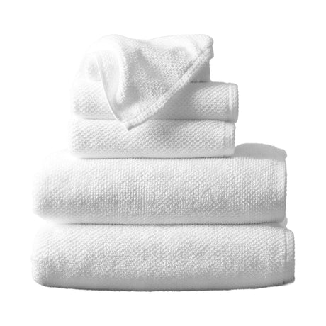 greatbayhome Bath Towels & Washcloths 6 Piece Set / Optic White Cotton Textured Bath Towel Set - Acacia Collection Cotton Textured Bath Towel Set | Acacia Collection by Great Bay Home