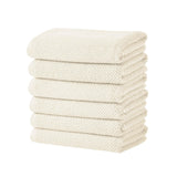 greatbayhome Bath Towels & Washcloths Hand Towel (Pack of 6) / Ivory Cotton Textured Bath Towel Set - Acacia Collection Cotton Textured Bath Towel Set | Acacia Collection by Great Bay Home