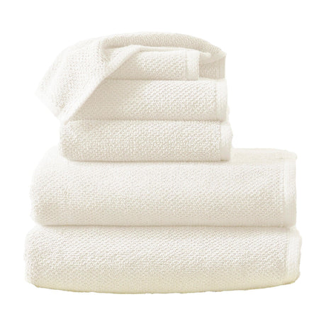 greatbayhome Bath Towels & Washcloths 6 Piece Set / Ivory Cotton Textured Bath Towel Set - Acacia Collection Cotton Textured Bath Towel Set | Acacia Collection by Great Bay Home