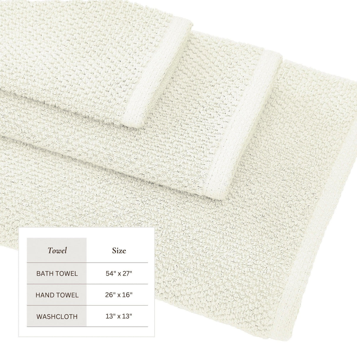 greatbayhome Bath Towels & Washcloths Cotton Textured Bath Towel Set - Acacia Collection Cotton Textured Bath Towel Set | Acacia Collection by Great Bay Home