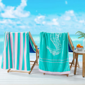 2 Pack 100% Cotton Jacquard Beach Towels - Playa Collection