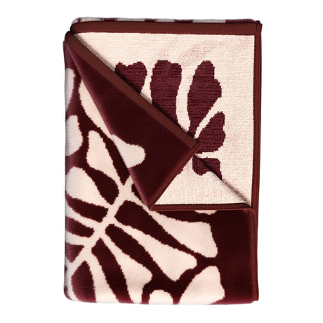 greatbayhome Beach Towels Single Oversized - 36" x 68" / Dark Terracotta / Light Terracotta Retro Leaves Oversized Retro Printed Beach Towel - St. Barts Collection Oversized Retro Printed Beach Towel | St. Barts Collection by Great Bay Home