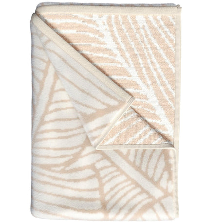 greatbayhome Beach Towels Single Oversized - 36" x 68" / Dark Tan / Ivory Thin Palm Oversized Retro Printed Beach Towel - St. Barts Collection Oversized Retro Printed Beach Towel | St. Barts Collection by Great Bay Home