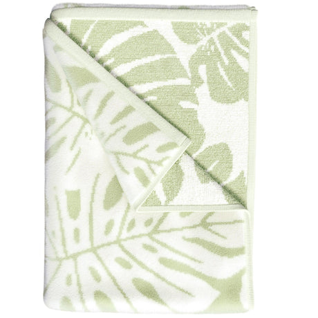 greatbayhome Beach Towels Single Oversized - 36" x 68" / Sage Green / Light Sage Green Leafy Palm Oversized Retro Printed Beach Towel - St. Barts Collection Oversized Retro Printed Beach Towel | St. Barts Collection by Great Bay Home