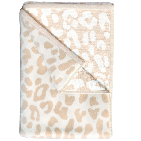greatbayhome Beach Towels Single Oversized - 36" x 68" / Dark Tan / Ivory Leopard Oversized Retro Printed Beach Towel - St. Barts Collection Oversized Retro Printed Beach Towel | St. Barts Collection by Great Bay Home