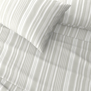 4-Piece Striped Microfiber Sheet Set - Elouise Collection