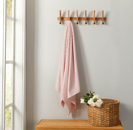 greatbayhome Bath Sheet / Pink Cotton Diamond Waffle Weave Bath Towel Set - Grayson Collection Cotton Diamond Waffle Weave Bath Towel Set | Grayson Collection by Great Bay Home