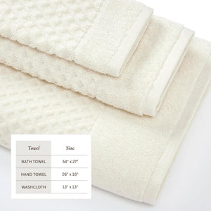 Cotton Diamond Waffle Weave Bath Towel Set - Grayson Collection