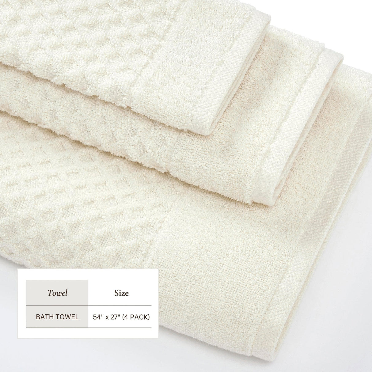 greatbayhome Cotton Diamond Waffle Weave Bath Towel Set - Grayson Collection Cotton Diamond Waffle Weave Bath Towel Set | Grayson Collection by Great Bay Home