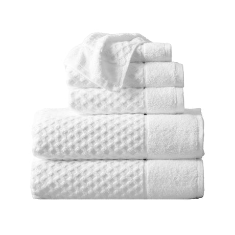 greatbayhome 6 Piece Set / Optic White Cotton Diamond Waffle Weave Bath Towel Set - Grayson Collection Cotton Diamond Waffle Weave Bath Towel Set | Grayson Collection by Great Bay Home