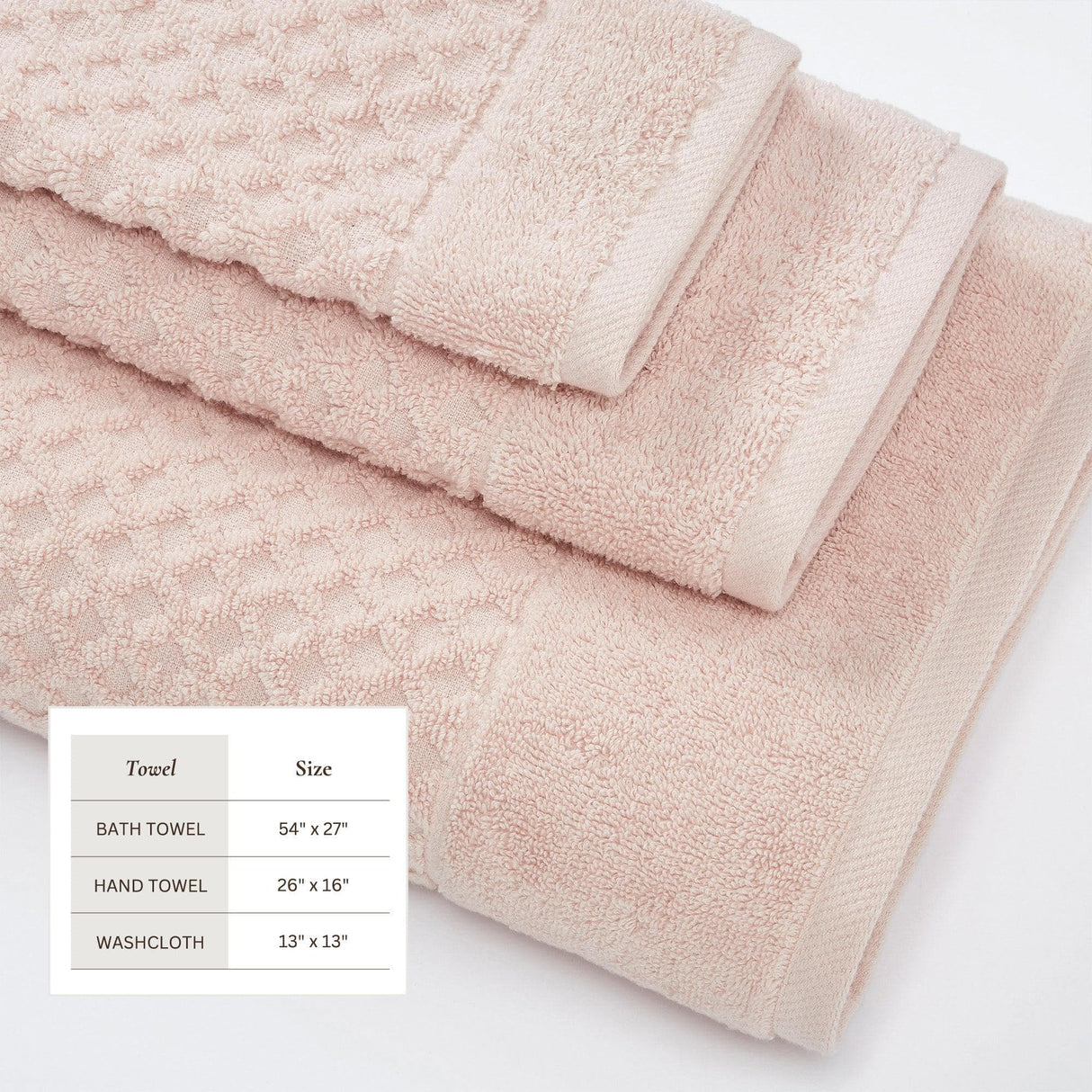 greatbayhome Cotton Diamond Waffle Weave Bath Towel Set - Grayson Collection Cotton Diamond Waffle Weave Bath Towel Set | Grayson Collection by Great Bay Home