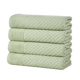 greatbayhome Bath Towel (Pack of 4) / Pale Green Cotton Diamond Waffle Weave Bath Towel Set - Grayson Collection Cotton Diamond Waffle Weave Bath Towel Set | Grayson Collection by Great Bay Home