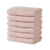 greatbayhome Hand Towel (Pack of 6) / Pink Cotton Diamond Waffle Weave Bath Towel Set - Grayson Collection Cotton Diamond Waffle Weave Bath Towel Set | Grayson Collection by Great Bay Home