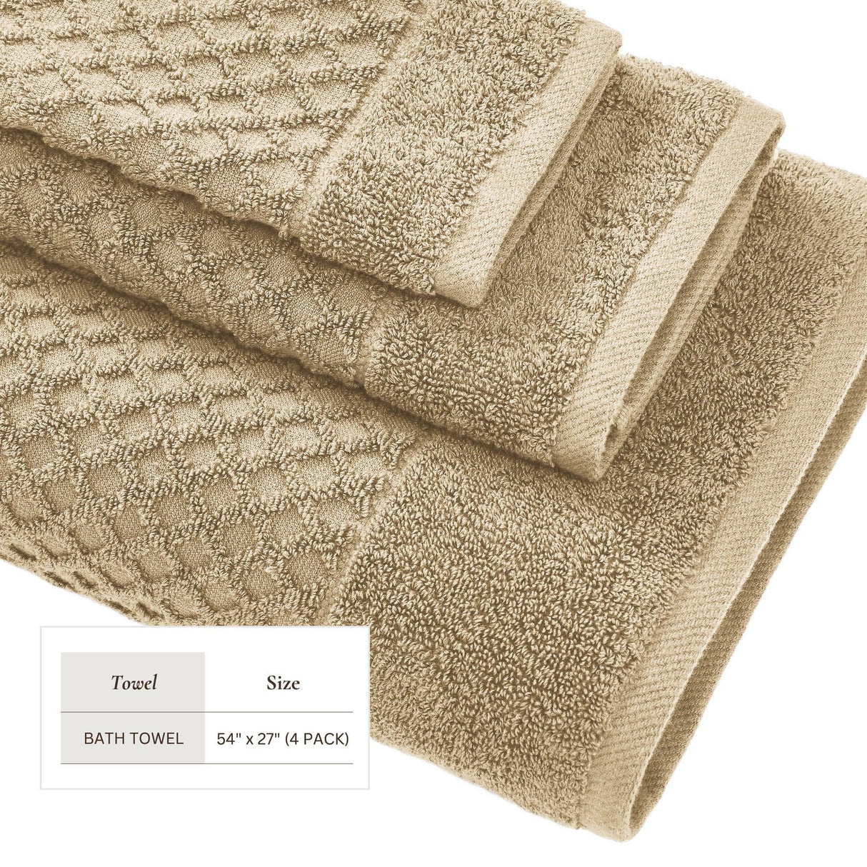 greatbayhome Cotton Diamond Waffle Weave Bath Towel Set - Grayson Collection Cotton Diamond Waffle Weave Bath Towel Set | Grayson Collection by Great Bay Home
