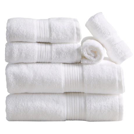 greatbayhome 6 Piece Set / White Cotton Terry Bath Towel Set - Cooper Collection Cotton Terry Quick Dry Bath Towels | Cooper Collection by Great Bay Home