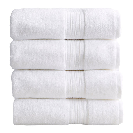 greatbayhome Bath Towel (Pack of 4) / White Cotton Terry Bath Towel Set - Cooper Collection Cotton Terry Quick Dry Bath Towels | Cooper Collection by Great Bay Home