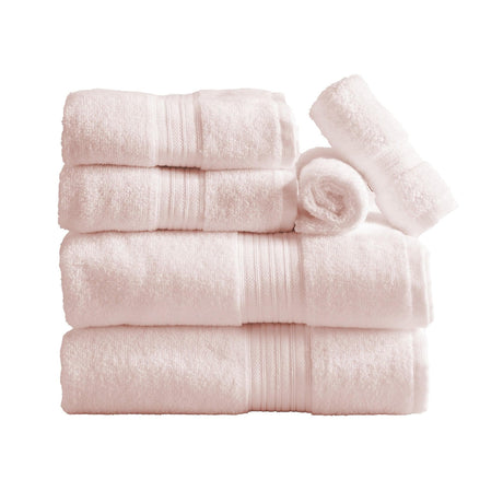 greatbayhome 6 Piece Set / Pink Cotton Terry Bath Towel Set - Cooper Collection Cotton Terry Quick Dry Bath Towels | Cooper Collection by Great Bay Home