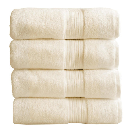 greatbayhome Bath Towel (Pack of 4) / Ivory Cotton Terry Bath Towel Set - Cooper Collection Cotton Terry Quick Dry Bath Towels | Cooper Collection by Great Bay Home
