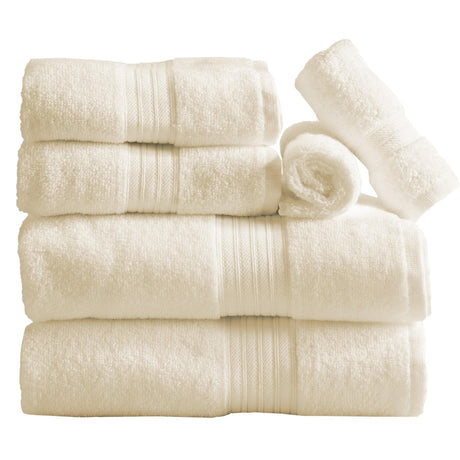greatbayhome 6 Piece Set / Ivory Cotton Terry Bath Towel Set - Cooper Collection Cotton Terry Quick Dry Bath Towels | Cooper Collection by Great Bay Home