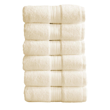 greatbayhome Hand Towel (Pack of 6) / Ivory Cotton Terry Bath Towel Set - Cooper Collection Cotton Terry Quick Dry Bath Towels | Cooper Collection by Great Bay Home