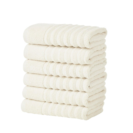 greatbayhome Hand Towel (Pack of 6) / Dune Luxury Cotton Towels - Karina Collection Luxury 100% Cotton Ribbed Bath Towels | Karina Collection by Great Bay Home