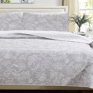 3-Piece Floral Quilt Set - Emma Collection